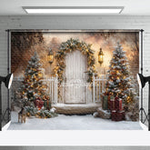 Aperturee - Aperturee Twinkling Lights Winter Christmas Scene Backdrop